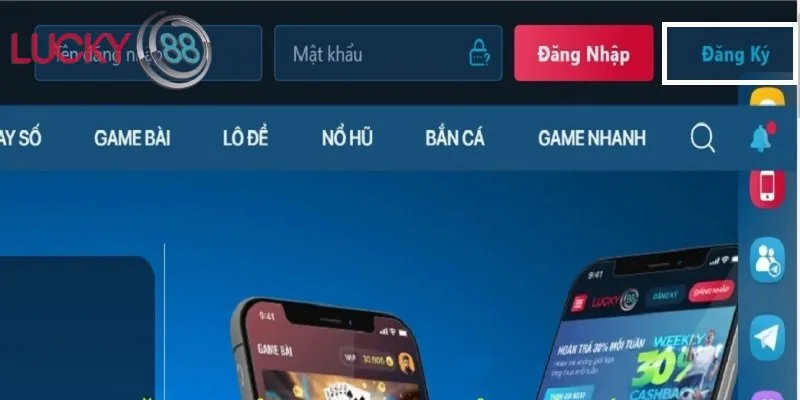 Truy cập trang chủ hoặc ứng dụng là bước đầu tiên để đăng ký